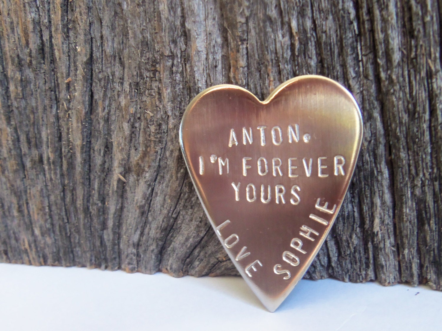 ... Him Custom Wedding Charm Handstamped Gift Steel Anniversary Men Gift