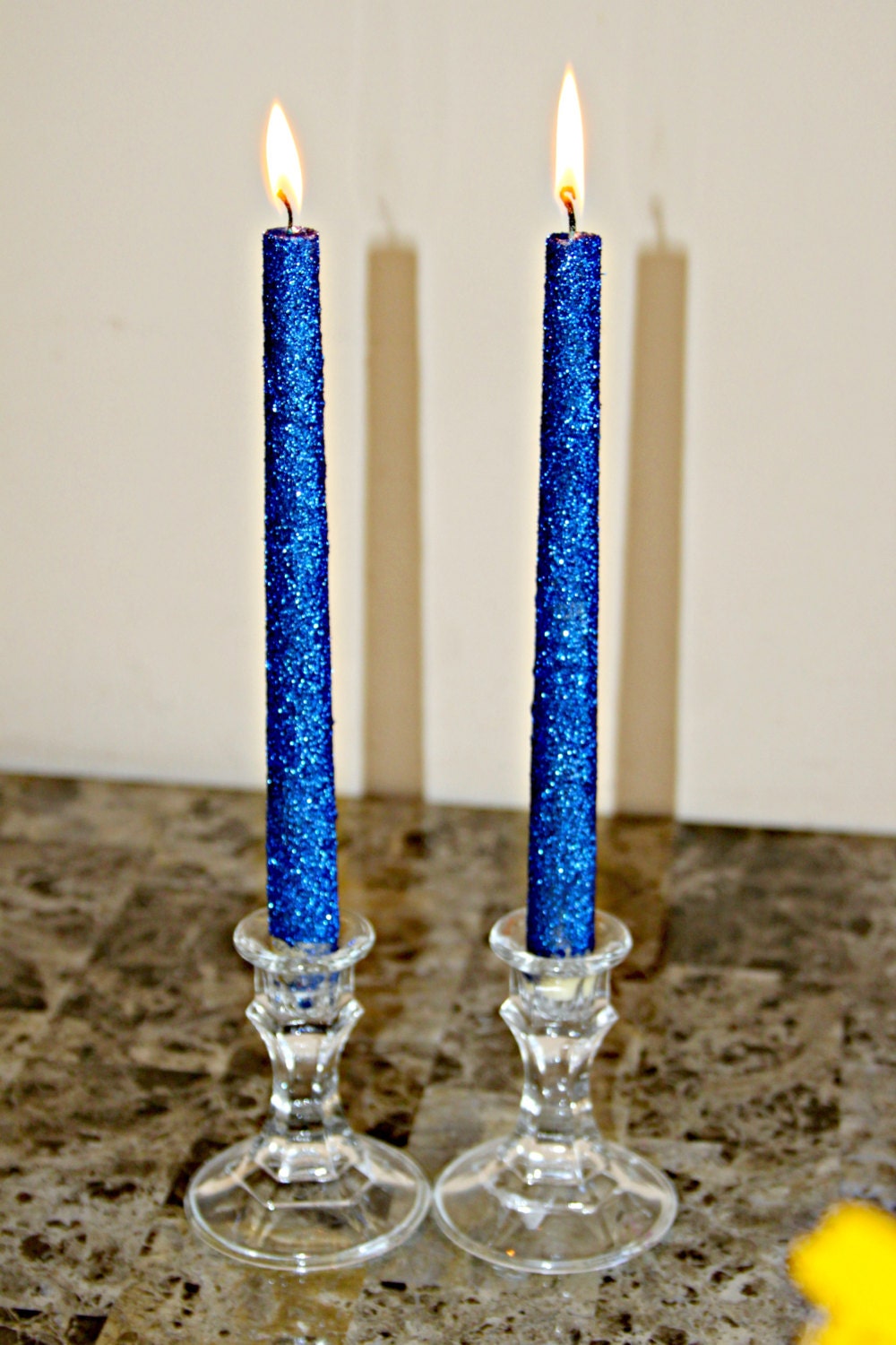 Sparkling Glitter Taper Candles Unscented Taper by ExclusivelyUrs