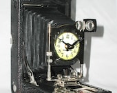 Camera Clock, Upcycled, Reclaimed, Desk Clock - strokeofartshop
