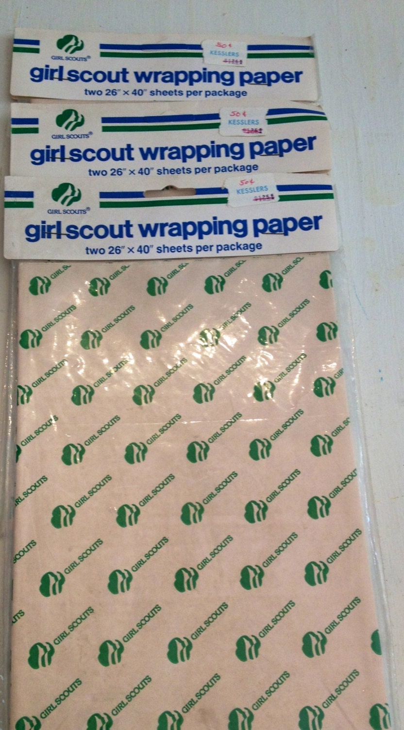 Vintage Girl Scout Wrapping Paper by MyDeerOwl on Etsy