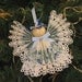 Angel Ornament Blue Floral Paper Ribbon Angel Ornament Holiday Angel Christmas Ornament