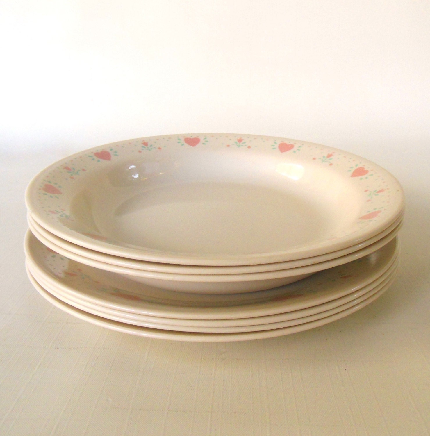 Corelle Forever Yours Luncheon Plates Flat Rim by LaurasLastDitch