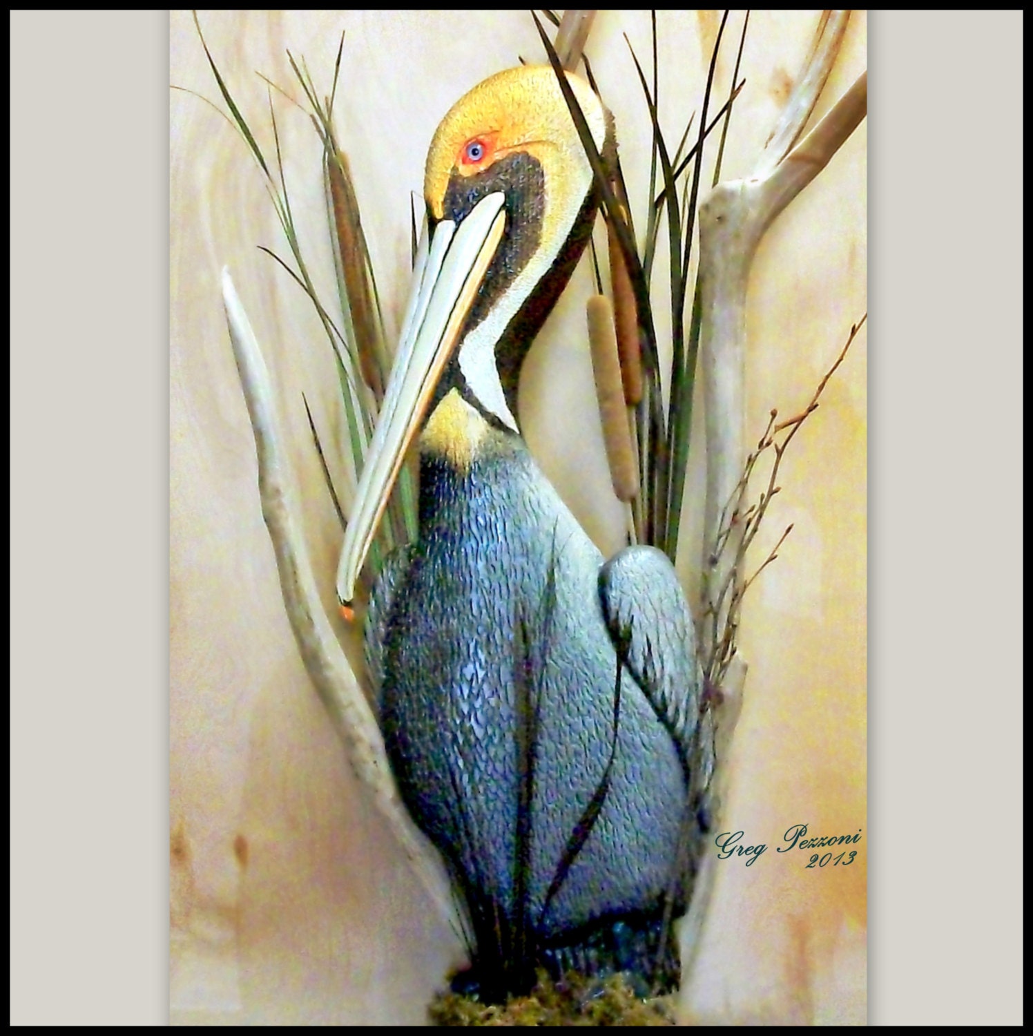 PELICAN wood carving beach decor indoor/outdoor decor by WOODNARTS