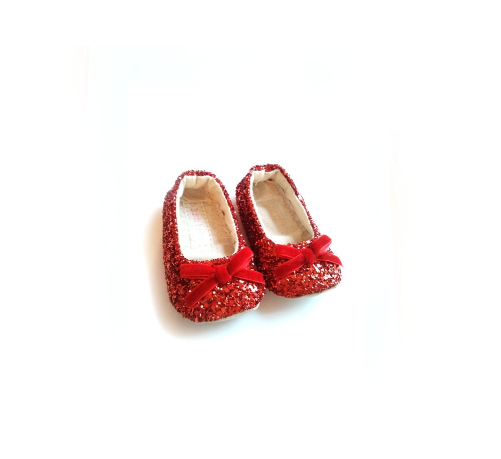red glitter ballet slippers