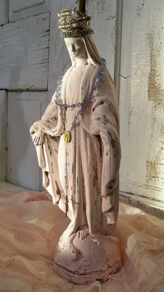 granite color high density resin virgin mary statue