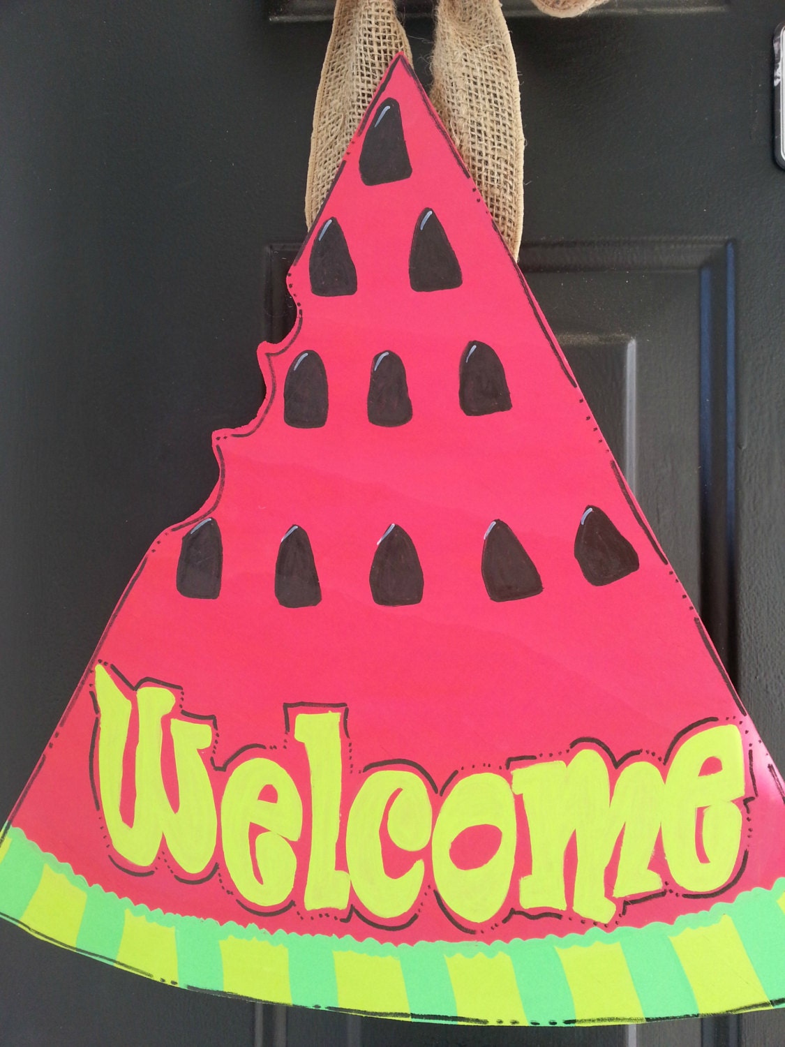 Summer Door Decor Watermelon Door Hanger Hand by SassyFrassyHome