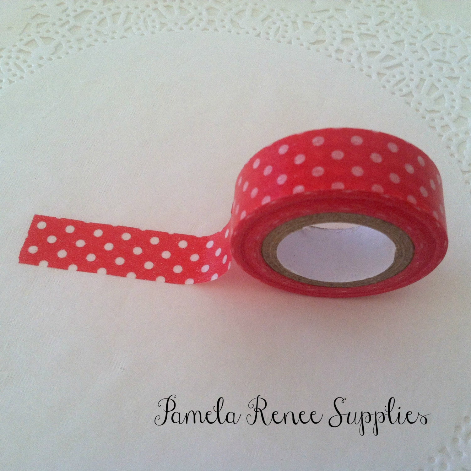Red with White Polka Dot Washi Tape / 15mm / Minnie Collection / Mickey Collection Il_570xn