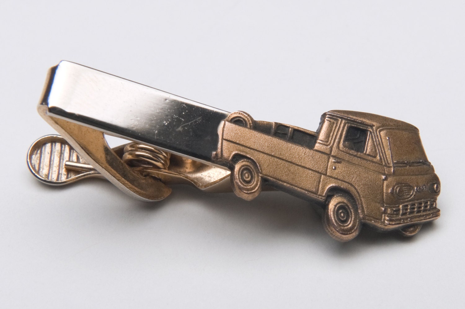 Vintage Tie Bar Clip Ford Econoline Pickup Advertising Ford brass silver tone  #19 - VenusAnMars