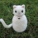 Needle Felted Chubby White Kitty Cat