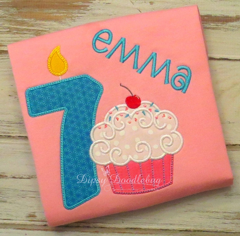Personalized Birthday Cupcake Pajamas for Girls - DipsyDoodlebug