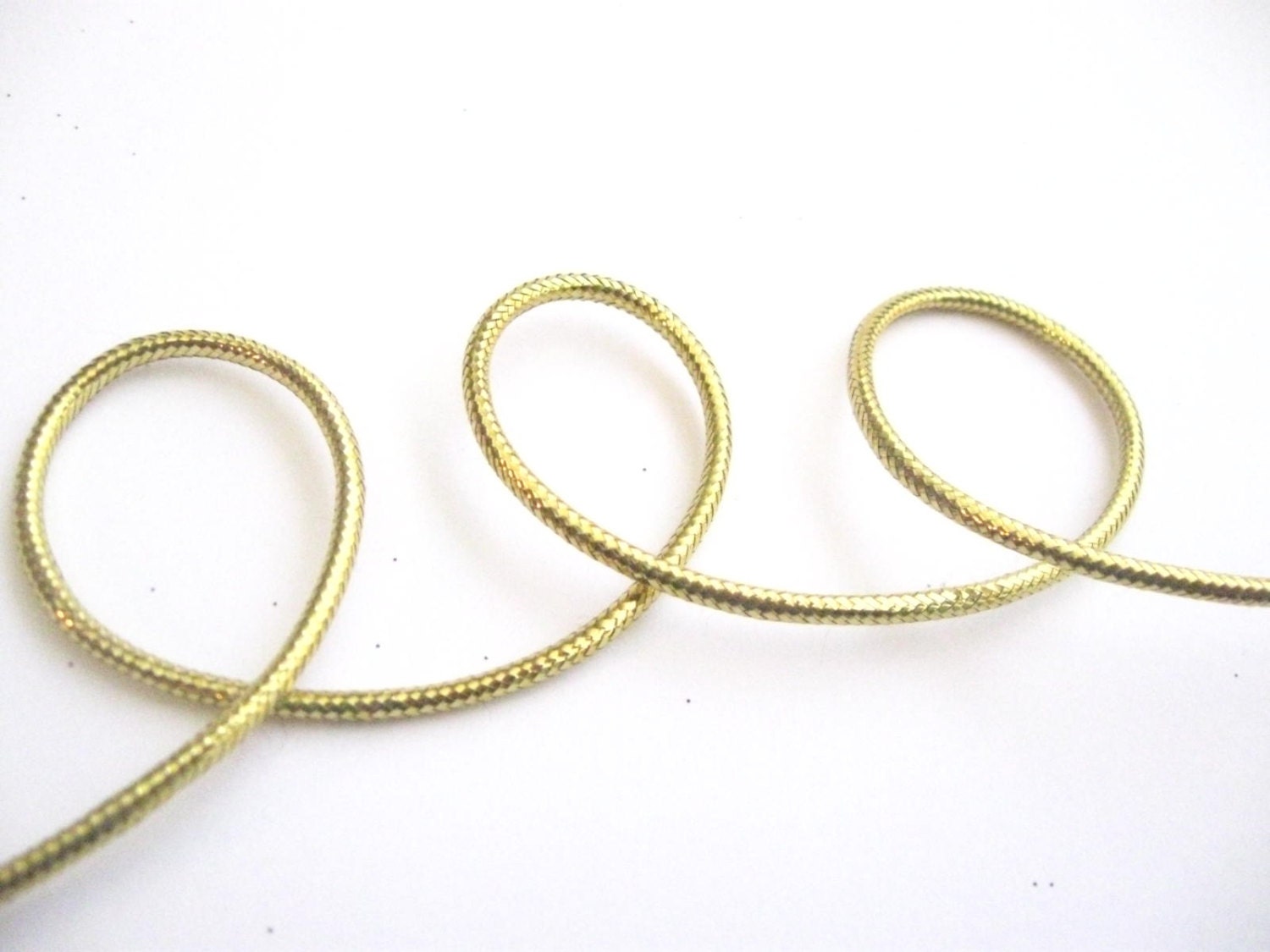 Gold Metallic Cord Trim Ribbon  - By the yard- Christmas/Weddings/Holidays/Everyday gift wrap decor - VanCocoaDesigns