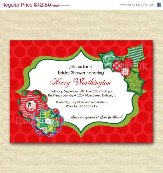 CYBER MONDAY SALE 10 Off Christmas Holiday Fabric Blooms And Holly