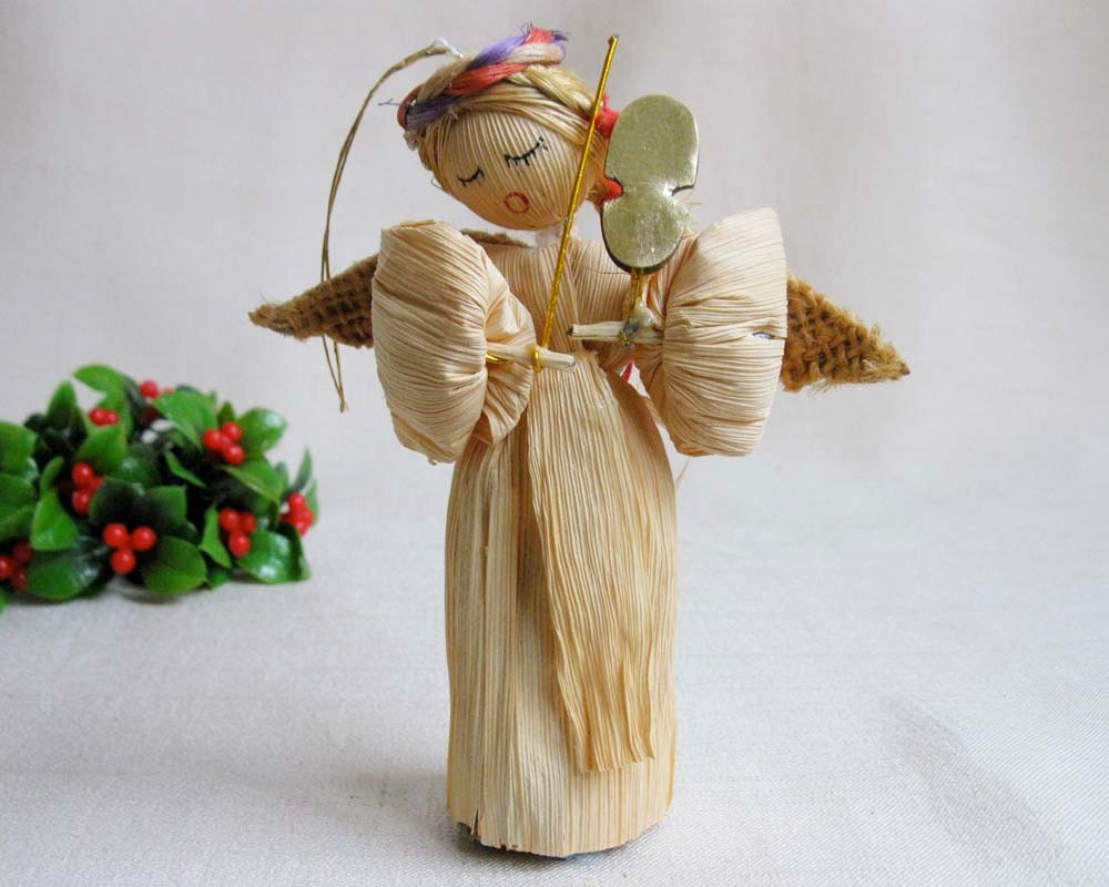 vintage christmas rustic or folk corn husk angel by vintage christmas rustic or folk corn husk angel by