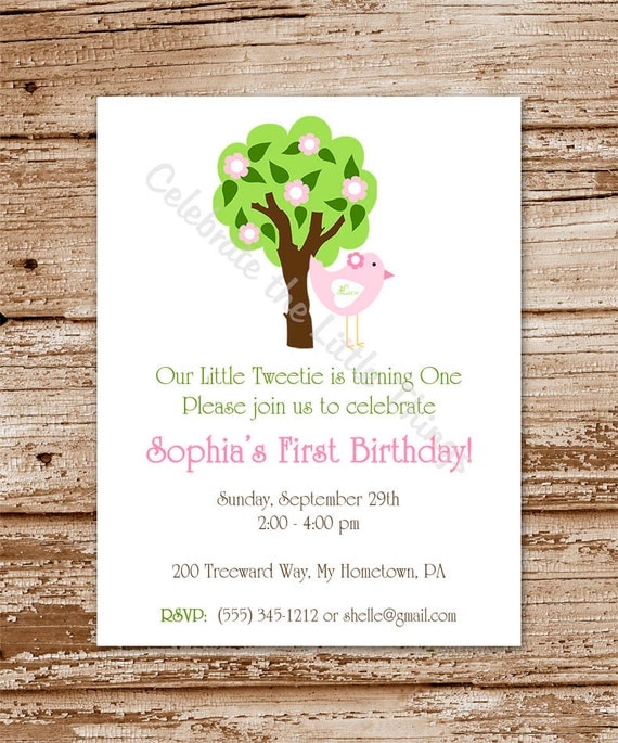 Printable / Bird & Tree Invitation / Baby Shower / Birthday Party (PDF File) Il_570xn