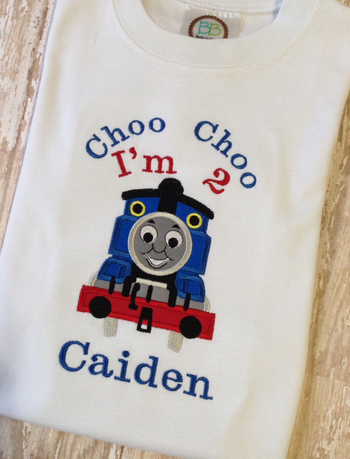 Thomas The Train Birthday Shirt Applique Embroidery by momof5hs63