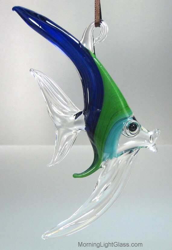 CLEARANCE Aquatic Tropical Glass Fish by MorningLightGlass on Etsy