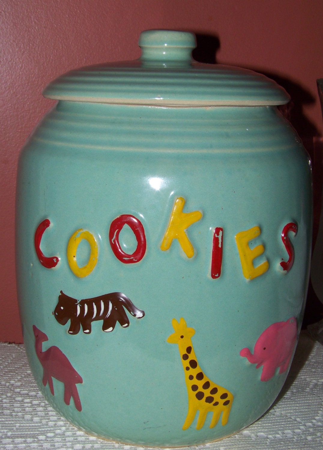 Vintage Animal Cracker Cookie Jar Excellent Used by SandysEyeCandy