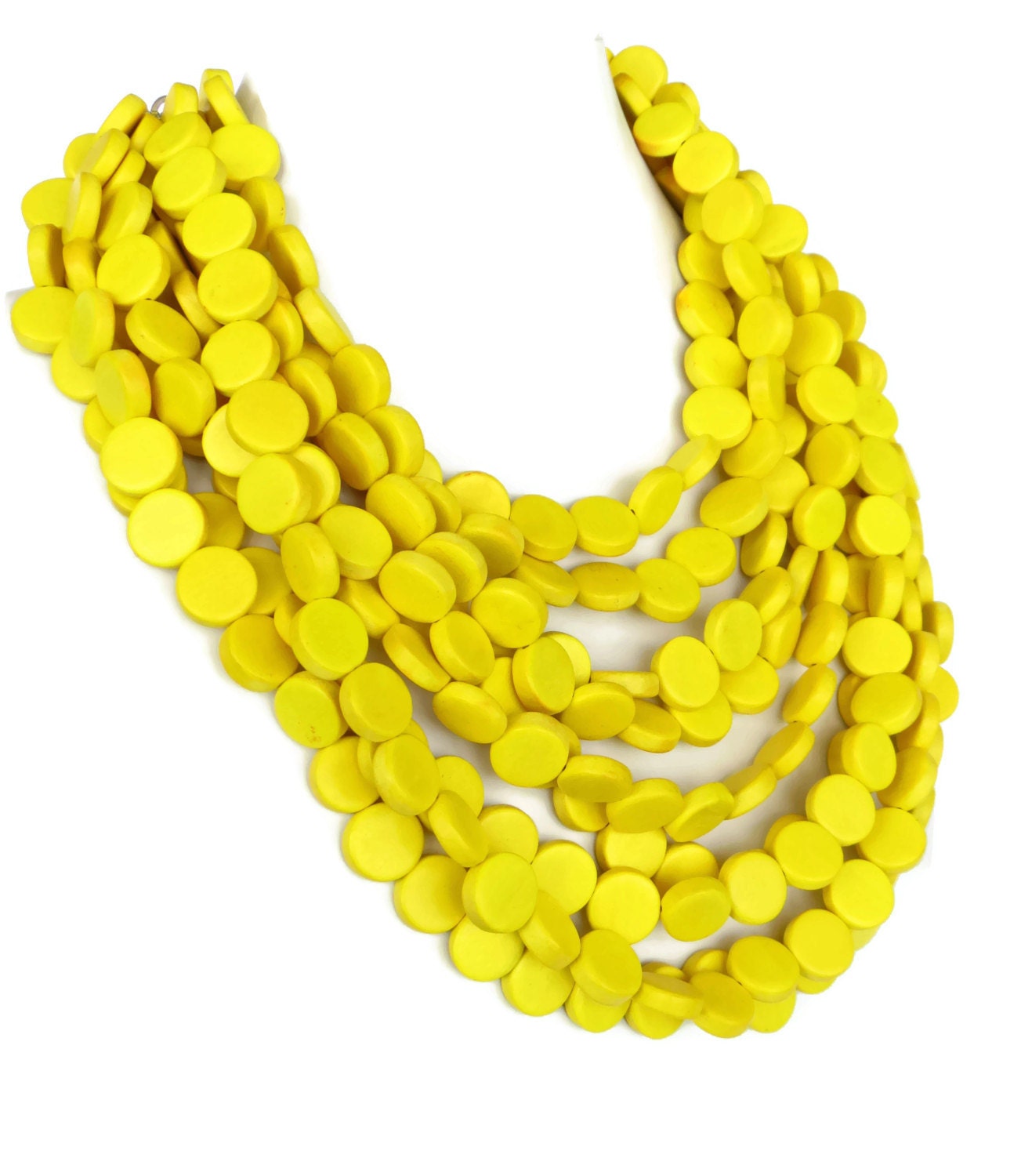 Yellow Necklace Super Chunky Yellow By WildflowersAndGrace On Etsy