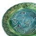 Fish in the Water Large Round Stoneware Platter - Deep Ocean Blue with Emerald Green - Beach House Home Decor - Ready to Ship