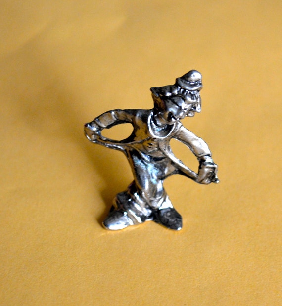 Clown Figurine Vintage Pewter Figurine Collectable by ESTATENOW