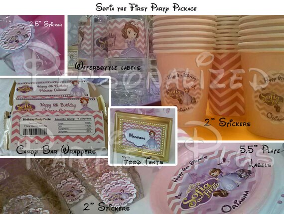 Sofia the First birthday party Pack in pink chevron: DIY Printable Il_570xn