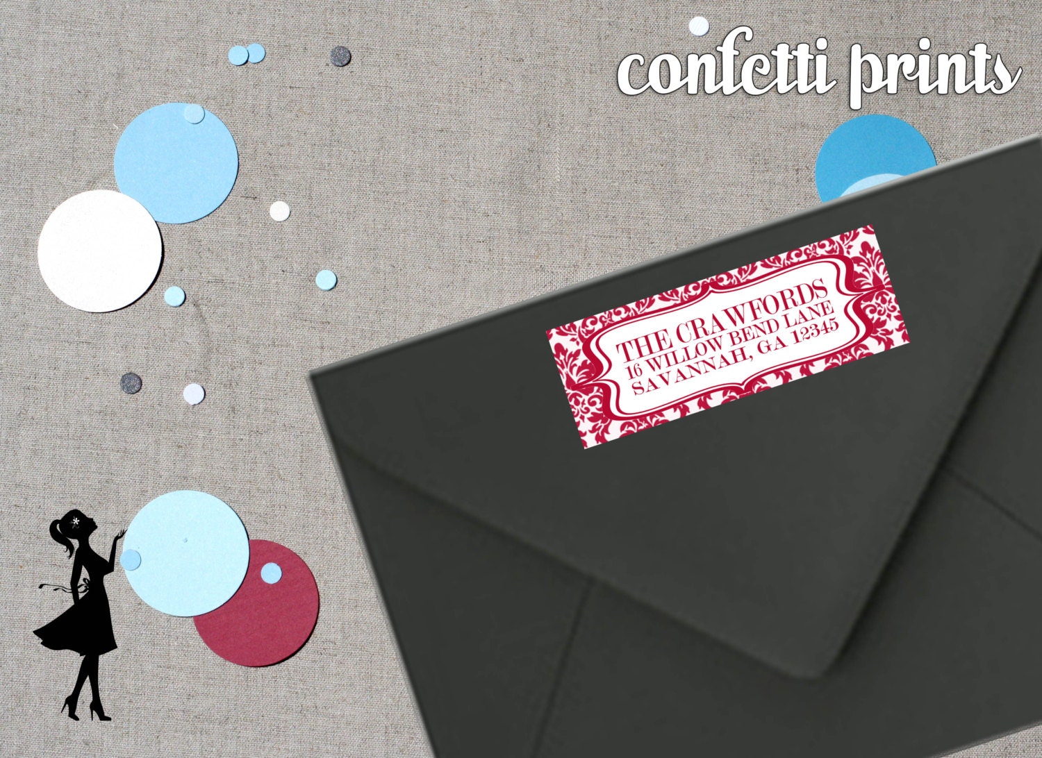 Personalized Printable Address Label - DANDY DAMASK Il_570xn