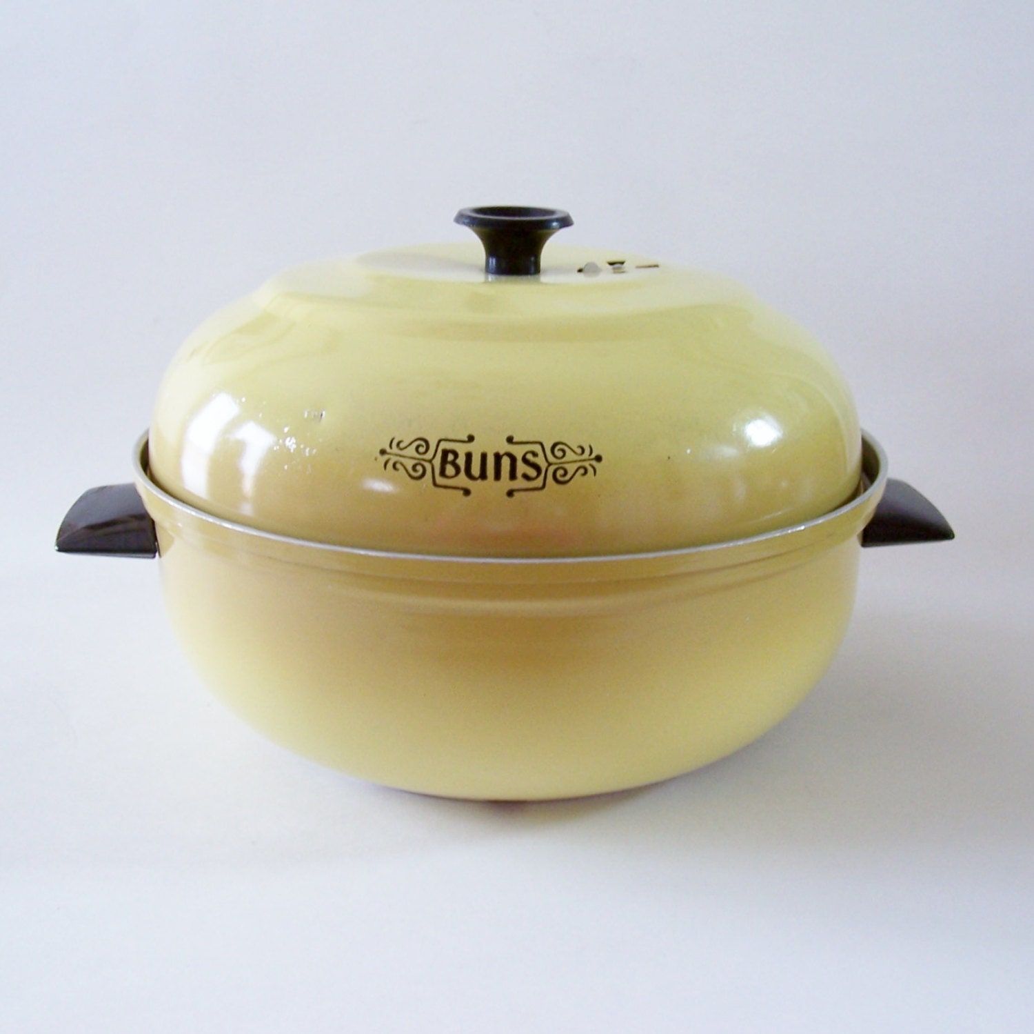 Vintage Mirro Aluminum Vented Bun/Bread Warmer in Harvest Yellow Gold