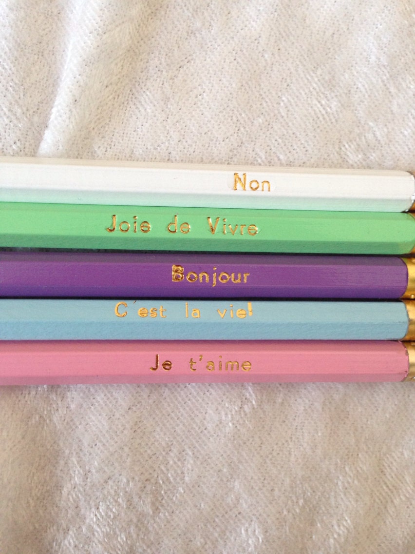 French expressions pencils in pastel colors by Mes2PetitesEtoiles