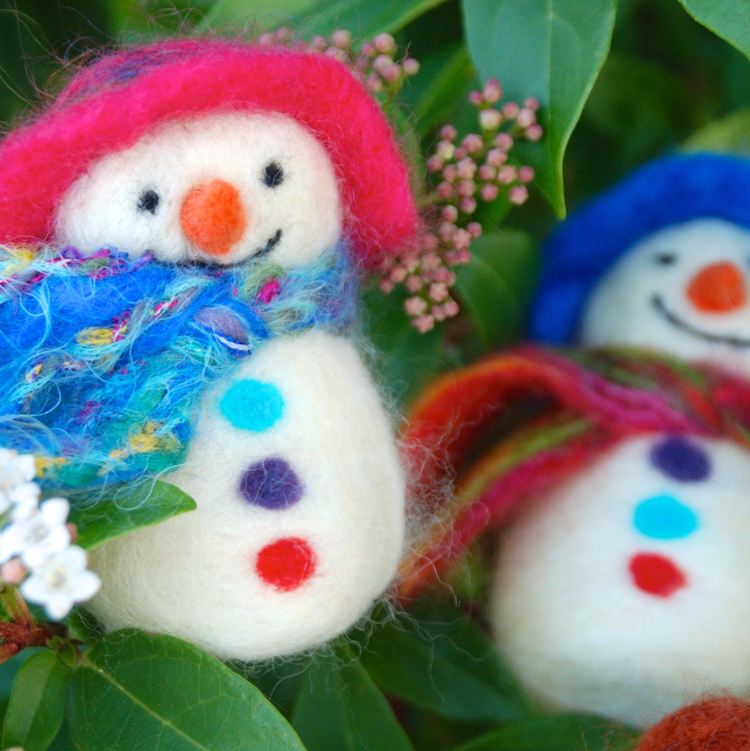 Needle Felt Snowman Christmas Decoration Kit - Foxglovefelts