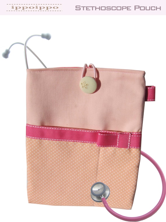 Nurse bag Stethoscope pouch Handmade Pink by ippoippo on Etsy