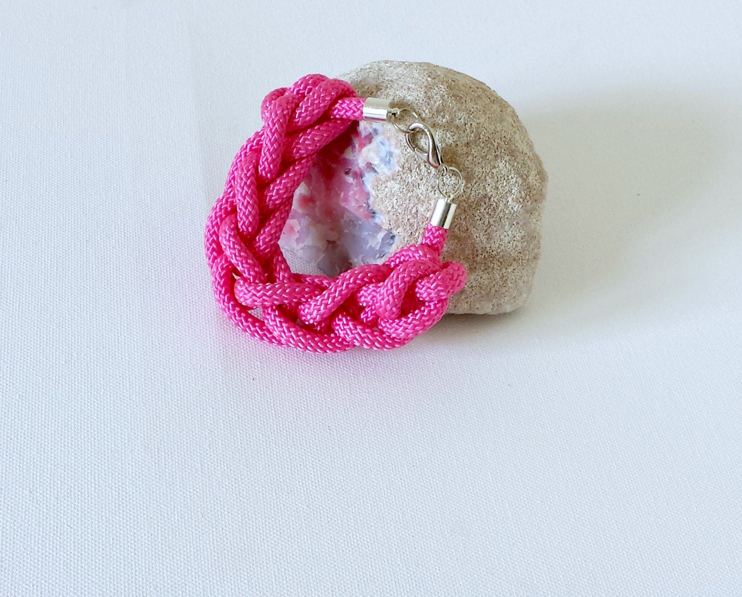 Bracelet, jewellery, rope bracelet, chunky bracelet-The Hesper Chunky Bracelet in Flamingo Pink, women accessories - ShesGUtSSY