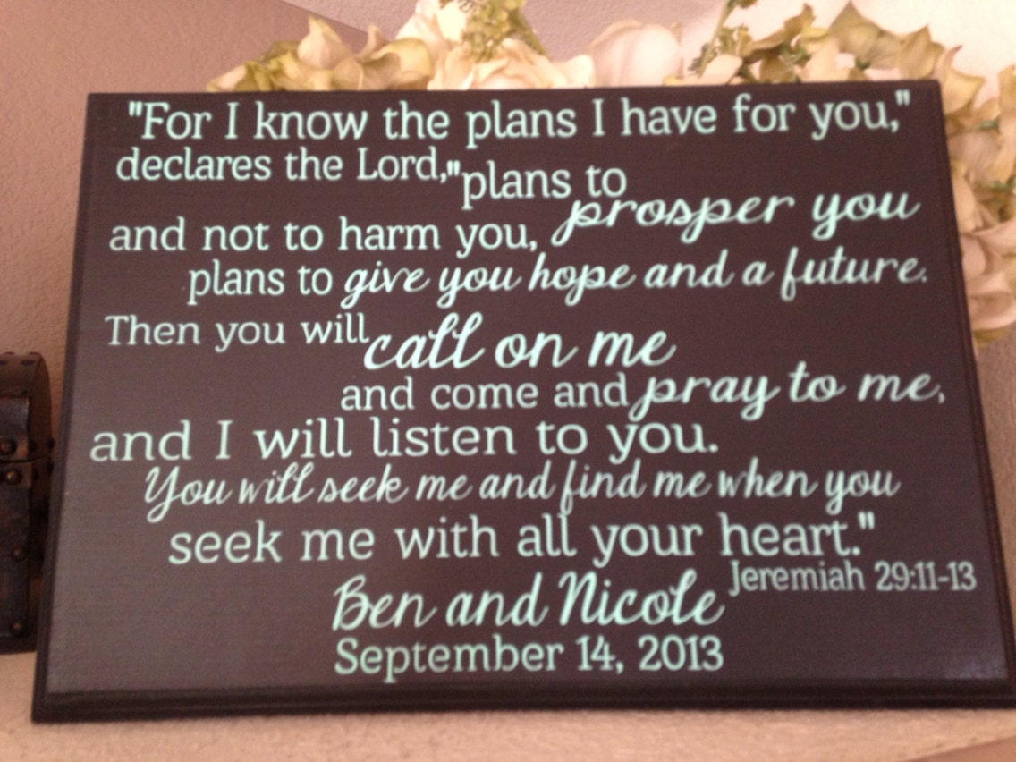 NEW For I know the plans I have for you wood sign, Bible verse sign, a 