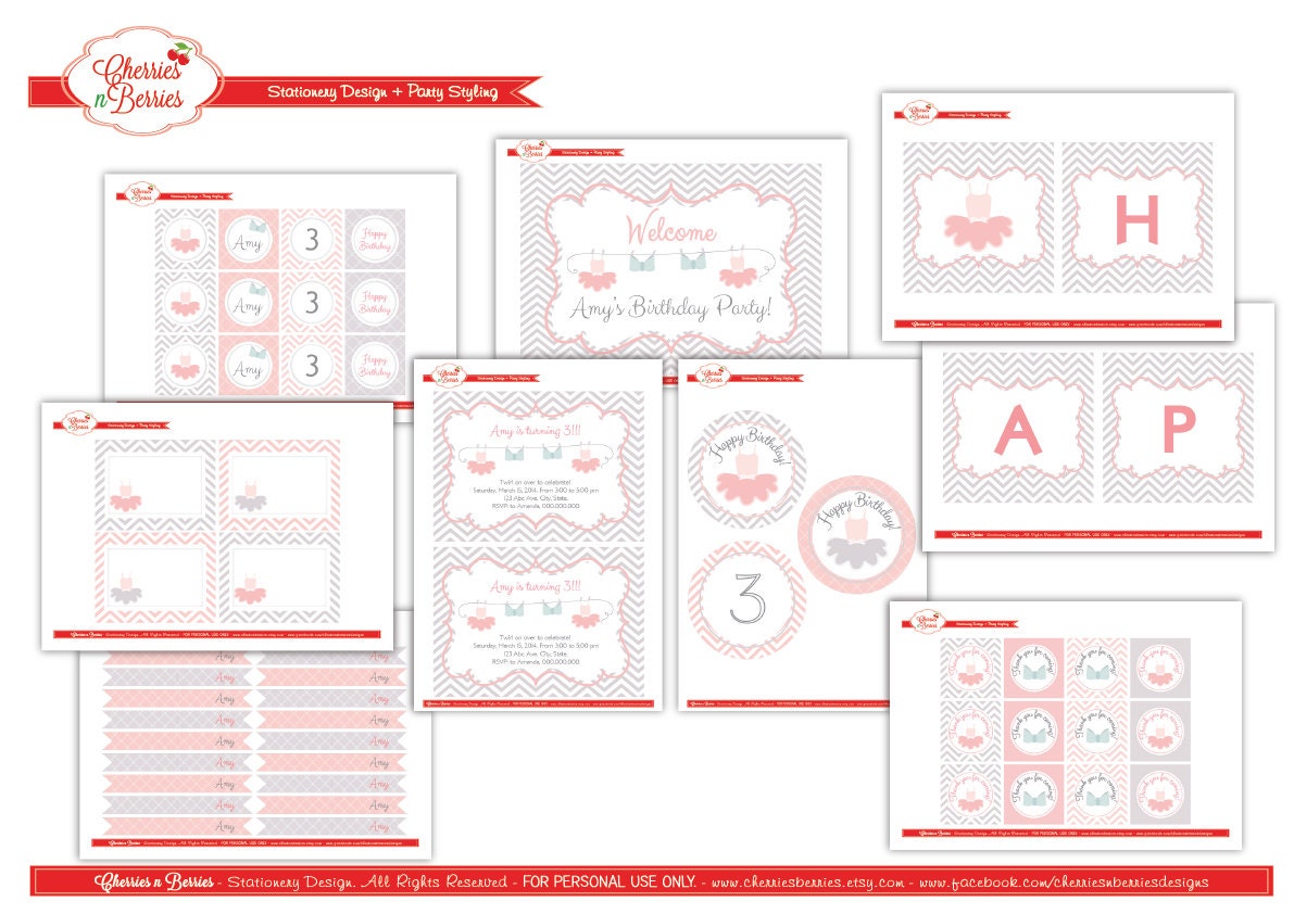 Ballerina Party - Full Printable Collection Il_570xn