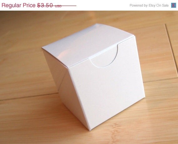 ON SALE 10 - Small 2 x 2 x 2 WHITE glossy boxes - Perfect for party favors, candy buffets, weddings and so much more Il_570xn