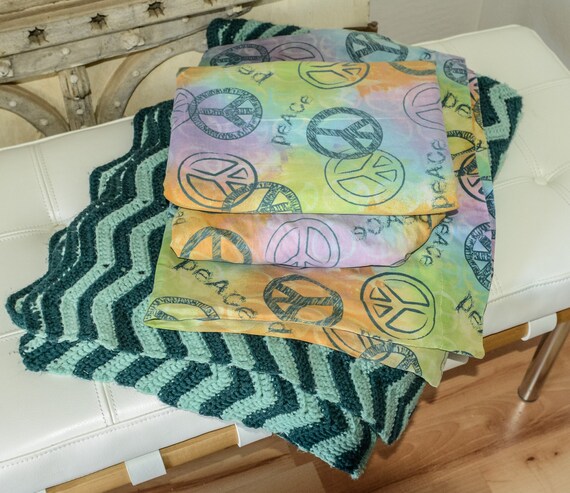 Full Sheets, Hippie Bedding, Blanket, Flat Fitted Pillowcase, BOHO ...