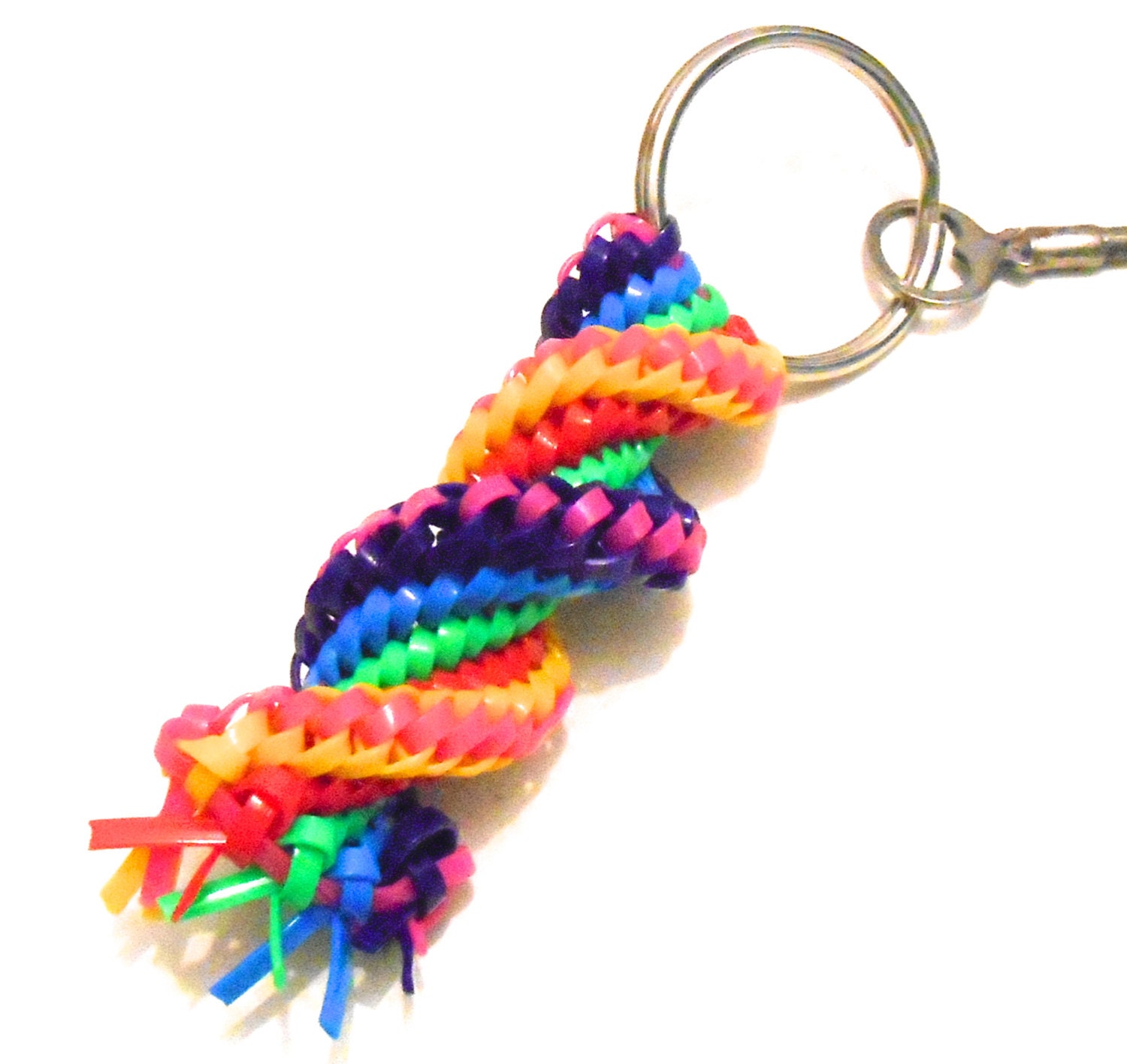 Items similar to Super Colorful Swirly Gimp Keychain on Etsy