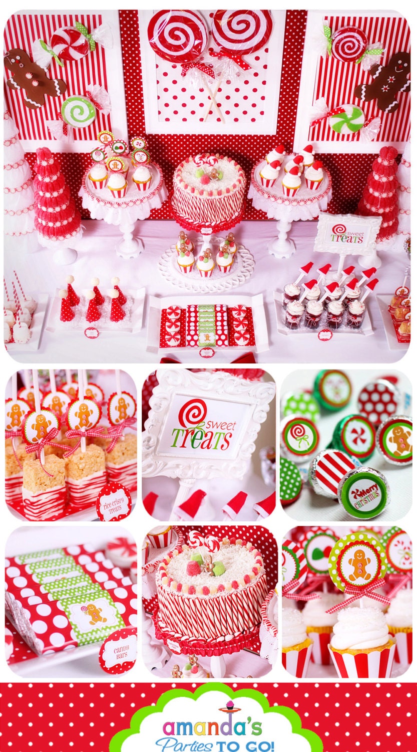 Christmas Party & Gingerbread Printables - INSTANT DOWNLOAD - Candy Christmas Party -Huge Party Set by Amanda's Parties To Go - 60% OFF Il_570xn