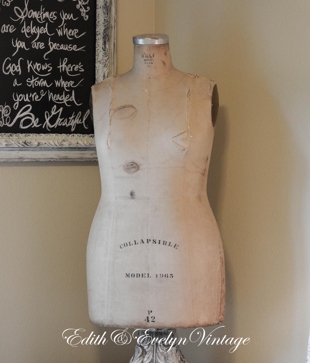 Vintage Wolf Mannequin Dress Form Plus Size by edithandevelyn