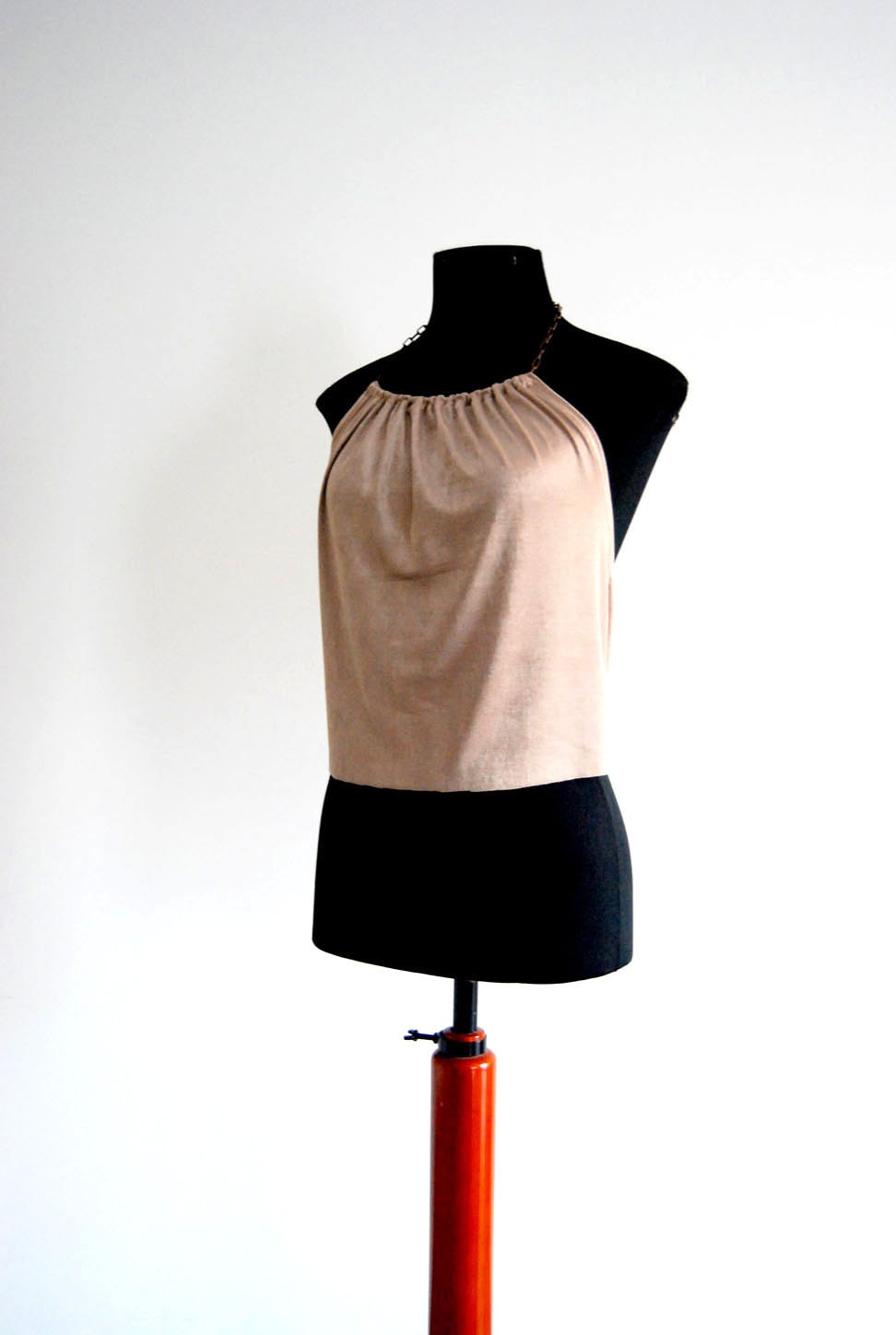 Necklace top- Womens Crop Top-  Gold Halter Blouse -  Sexy Urban Fashion -  by MiXeDesigns lab - MixeDesigns