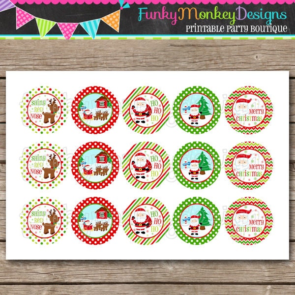 INSTANT DOWNLOAD ~Christmas Winter Santa Claus~ 4x6 Digital 1" Inch Bottle Cap Image/Digital Collage sheet Il_570xn