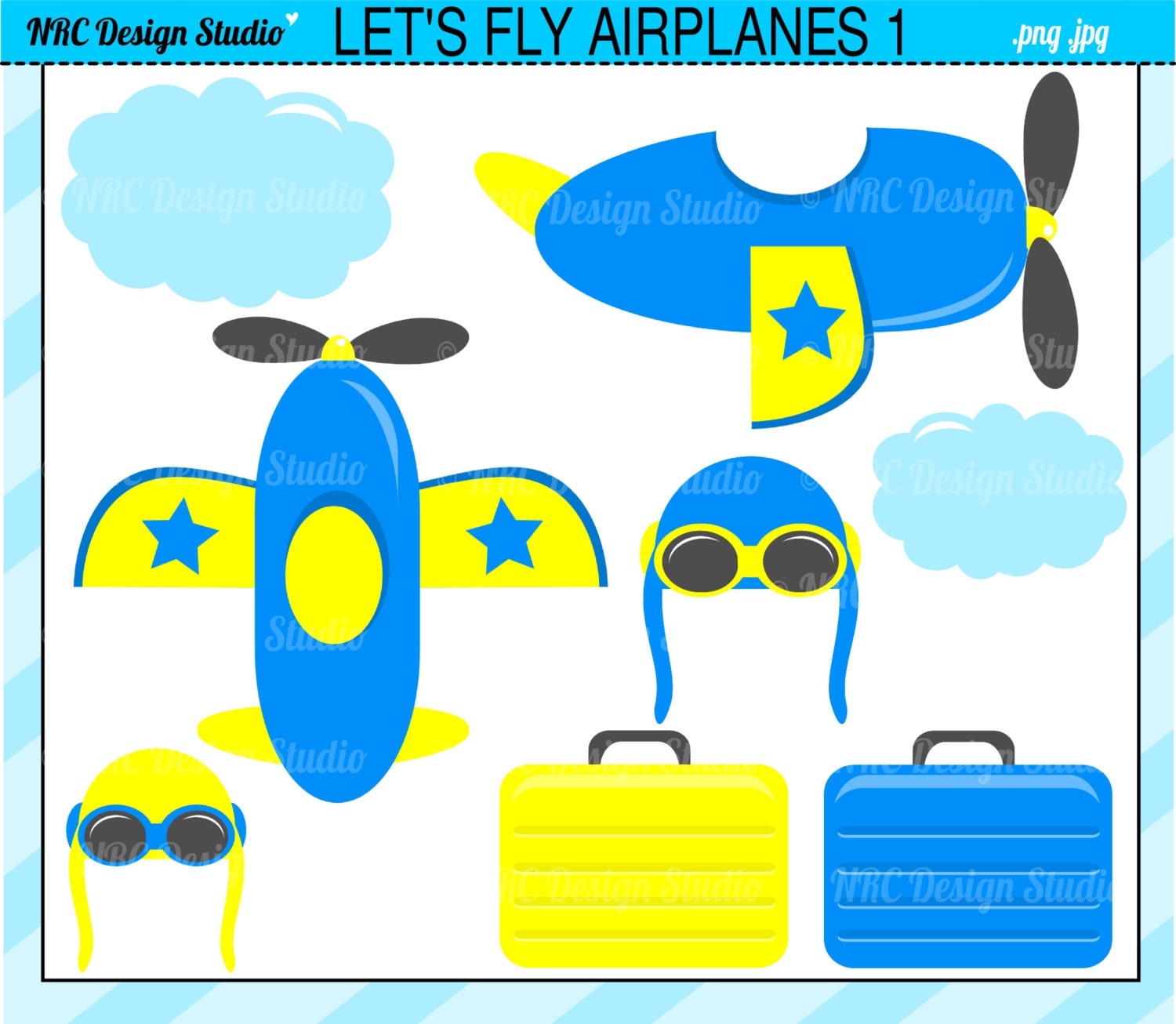 Transportation Clip Art - Let's Fly Airplanes Clip Art - Digital Airplanes Clipart - Personal and Commercial Use Il_570xn