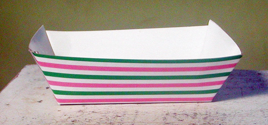 72 Color Options Striped Paper Food Tray - Set of 12 Il_570xn