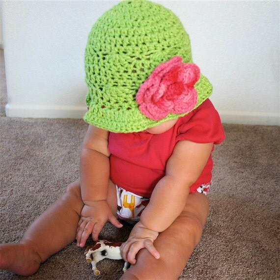 CROCHET PATTERN Baby Hat with Brim by adriennekinsella on Etsy