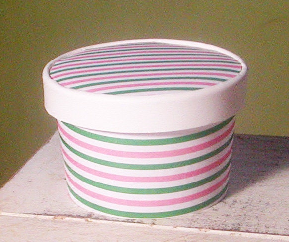 72 Color Choices - Stripe Pattern Ice Cream, Soup, Favor Cup with Lids - Set of 12 Il_570xn