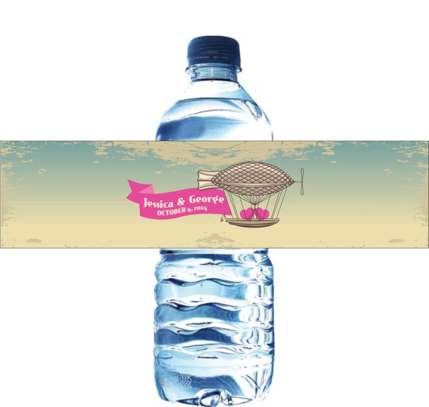 100 Wedding Water Bottle Labels - Waterproof Labels Printed with your wedding color Il_570xn