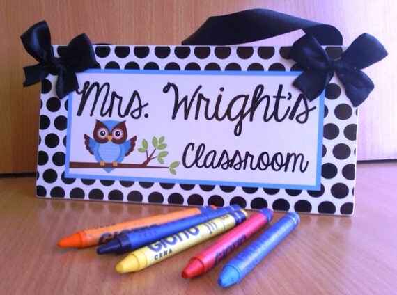 Personalized Teacher Name Classroom Door Sign White By Kasefazem