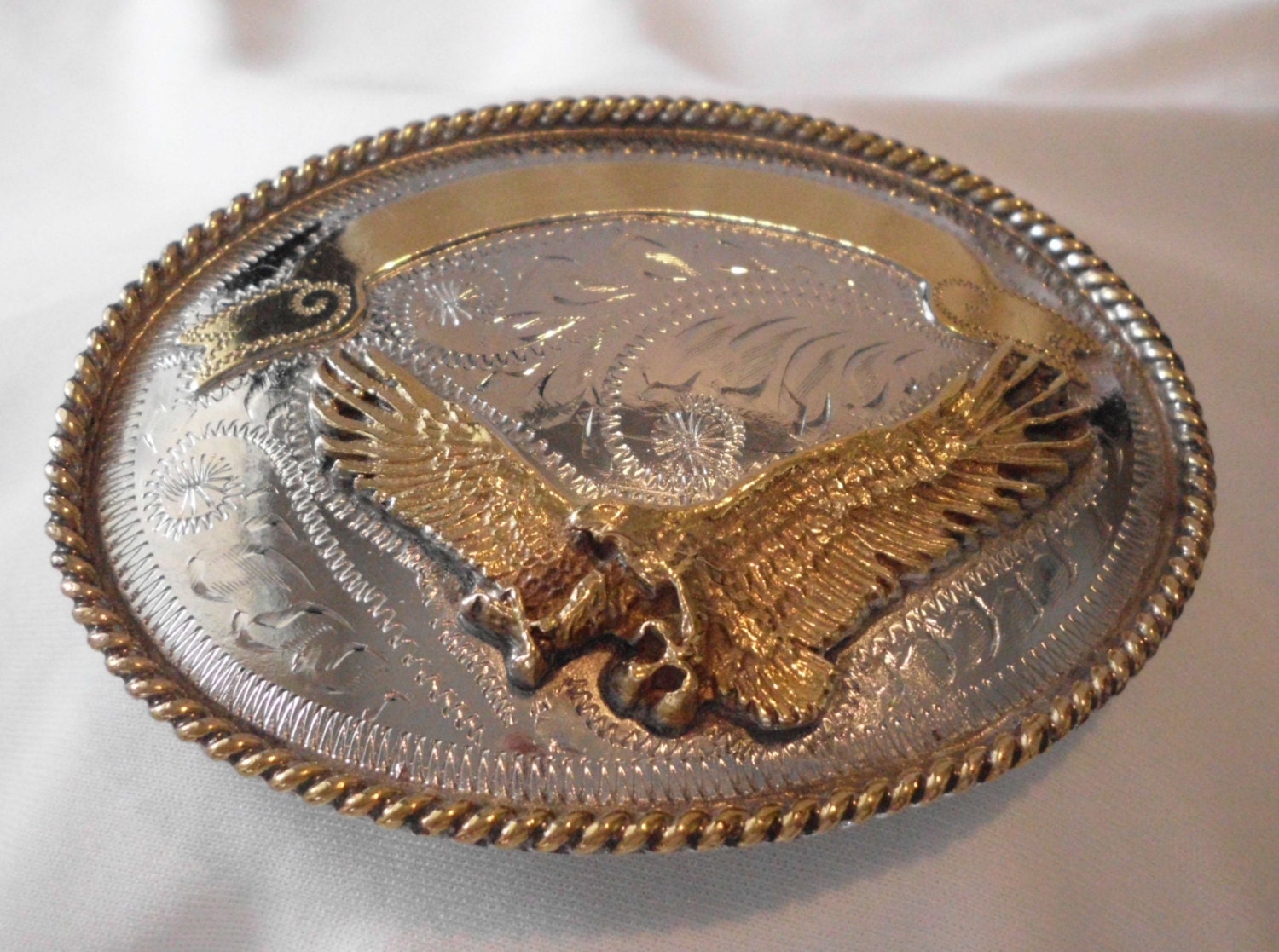 MEXICAN SILVER WESTERN Belt Buckle Flying by VINTAGEVogueWARDROBE
