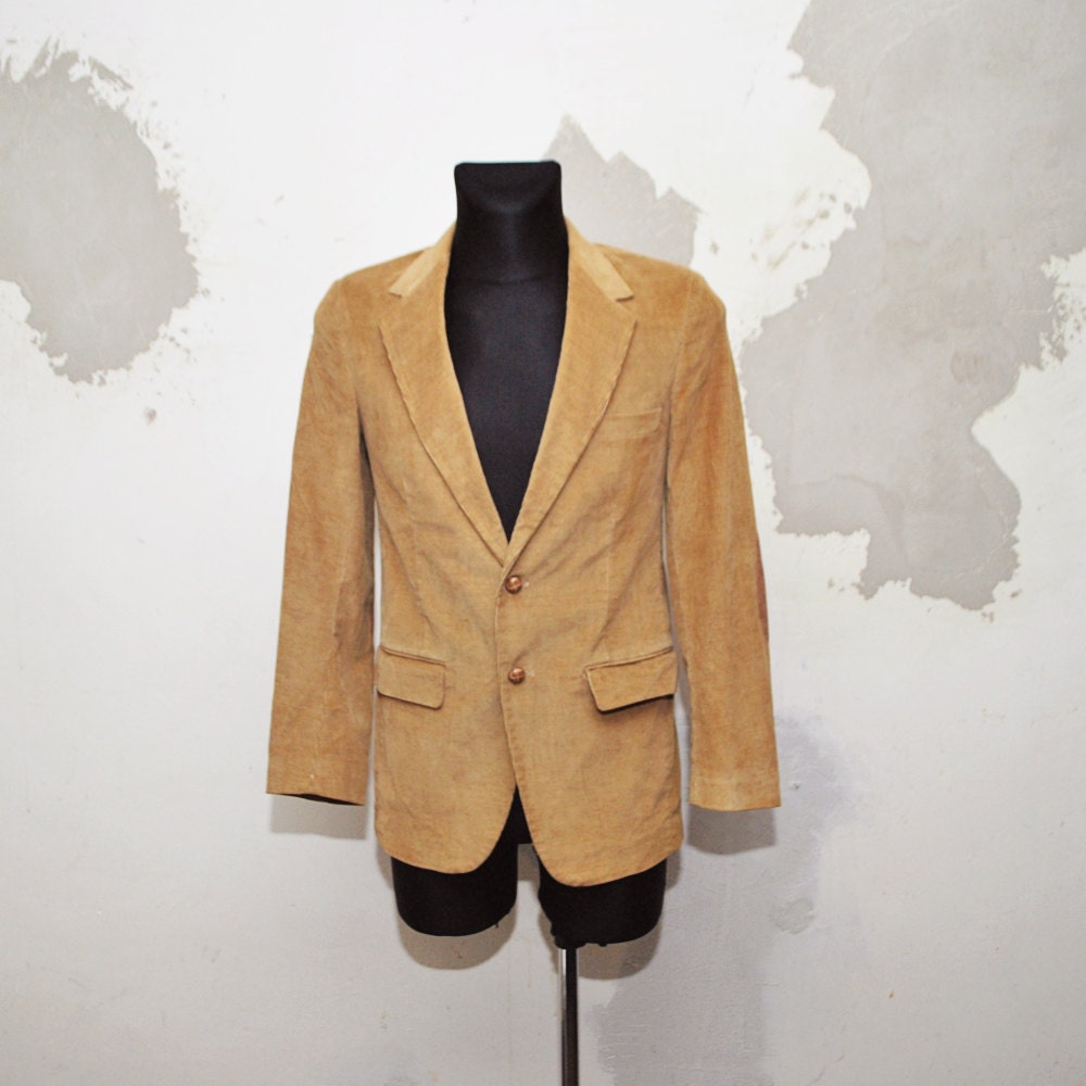 80s mens CORDUROY jacket with elbow patches. by trickstervintage