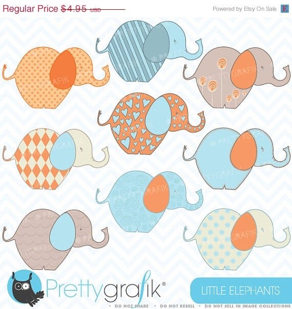 40% OFF SALE elephant clipart commercial use, vector graphics, digital clip art, digital images - CL376 Il_570xn