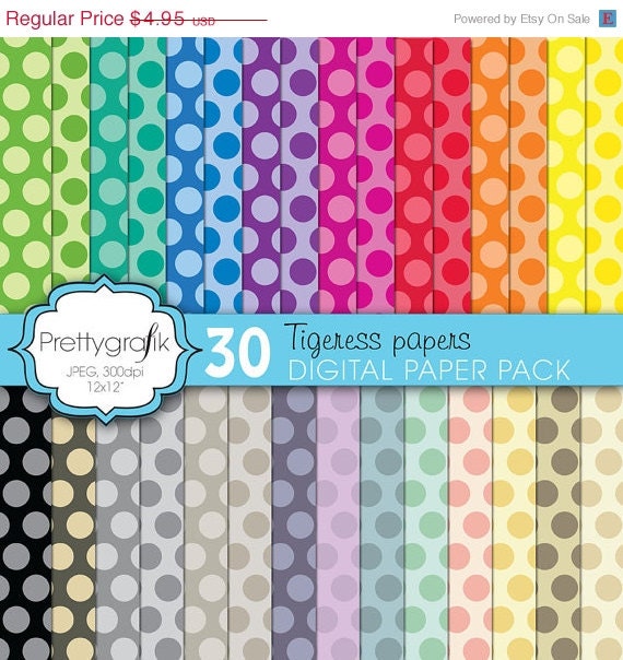 40% OFF SALE polka dot digital paper, commercial use, scrapbook papers, background - PS607 Il_570xn